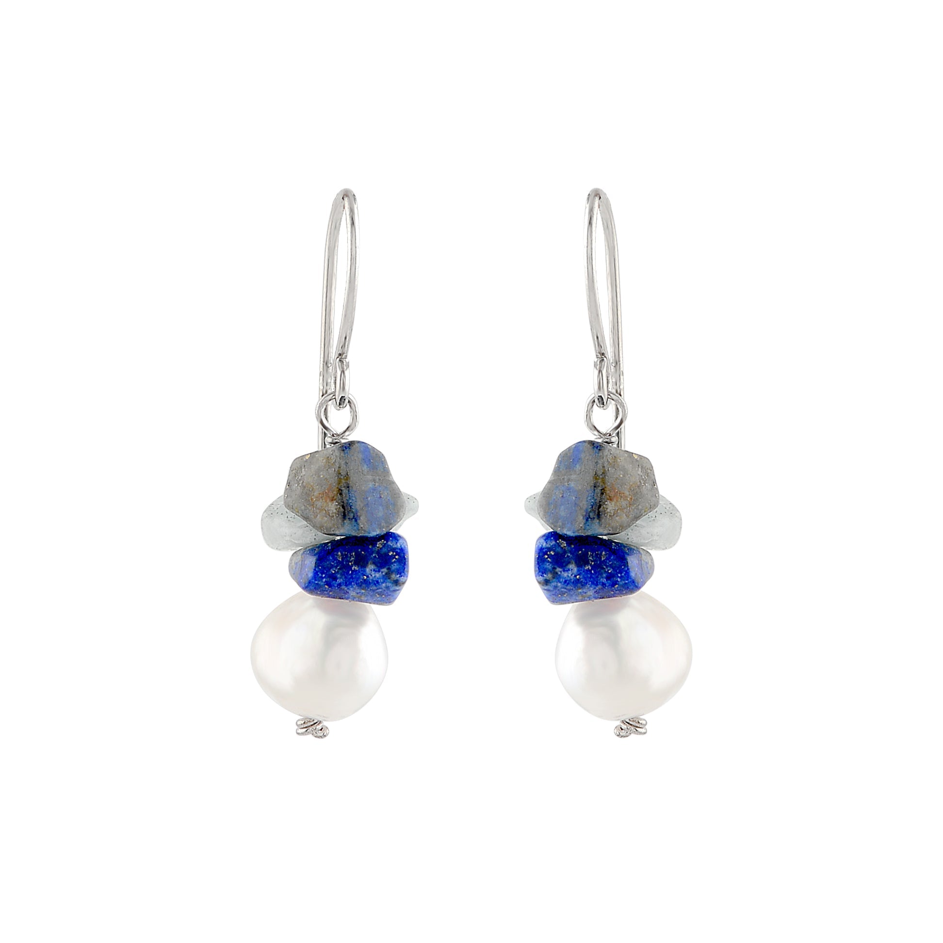 Natural Uneven Pearl J-hoop Earrings - Krishna Jewellers Pearls and Gems
